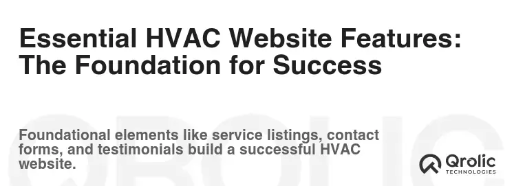 Essential HVAC Website Features: The Foundation for Success