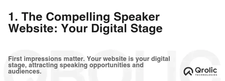 1. The Compelling Speaker Website: Your Digital Stage