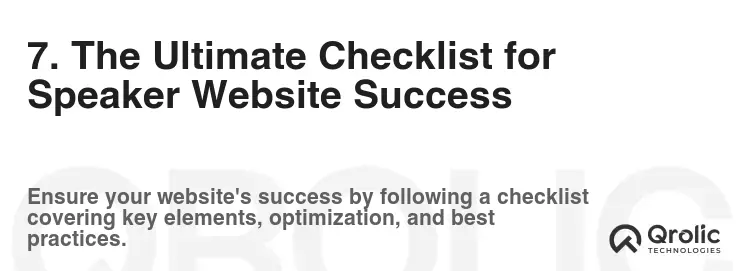 7. The Ultimate Checklist for Speaker Website Success