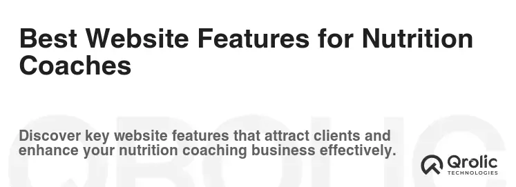 Best Website Features for Nutrition Coaches