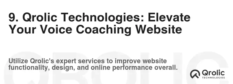 9. Qrolic Technologies: Elevate Your Voice Coaching Website