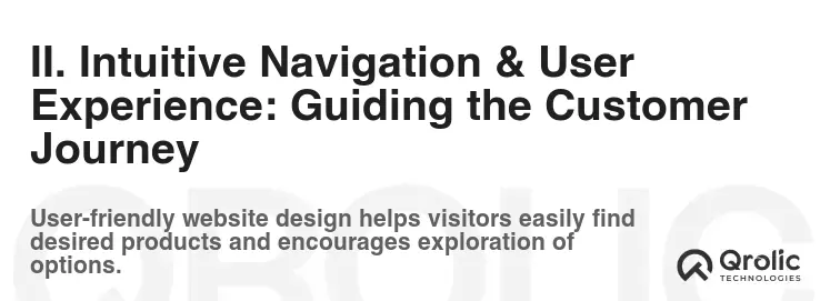 II. Intuitive Navigation & User Experience: Guiding the Customer Journey II. Intuitive Navigation & User Experience: Guiding the Customer Journey