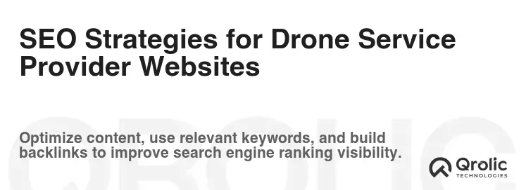 SEO Strategies for Drone Service Provider Websites