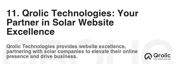11. Qrolic Technologies: Your Partner in Solar Website Excellence 11. Qrolic Technologies: Your Partner in Solar Website Excellence