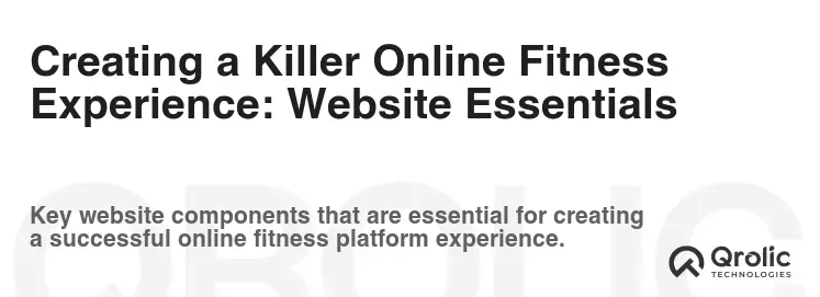 Creating a Killer Online Fitness Experience: Website Essentials