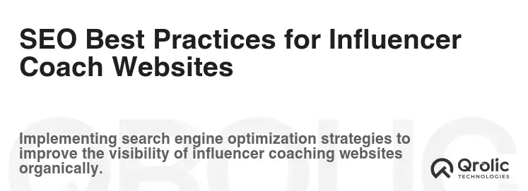 SEO Best Practices for Influencer Coach Websites