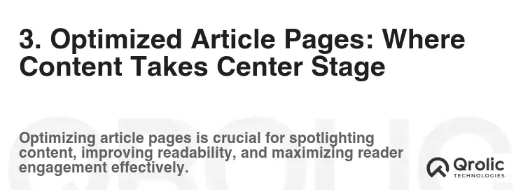 3. Optimized Article Pages: Where Content Takes Center Stage