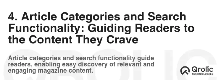 4. Article Categories and Search Functionality: Guiding Readers to the Content They Crave