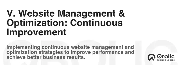 V. Website Management & Optimization: Continuous Improvement