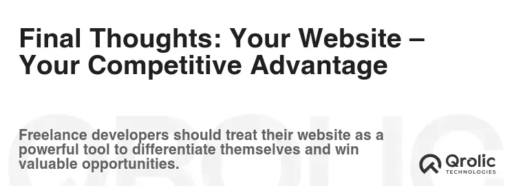 Final Thoughts: Your Website – Your Competitive Advantage Final Thoughts: Your Website – Your Competitive Advantage