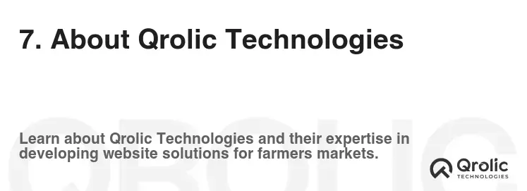 7. About Qrolic Technologies 7. About Qrolic Technologies