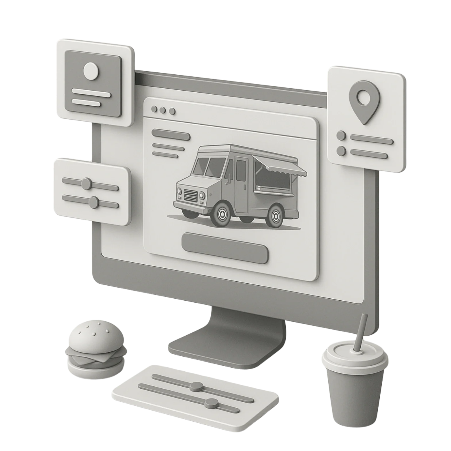 Food Truck Website Design Service By Expert Designers Food Truck Website Design on a laptop screen