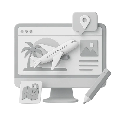 Travel agency website design service hero image