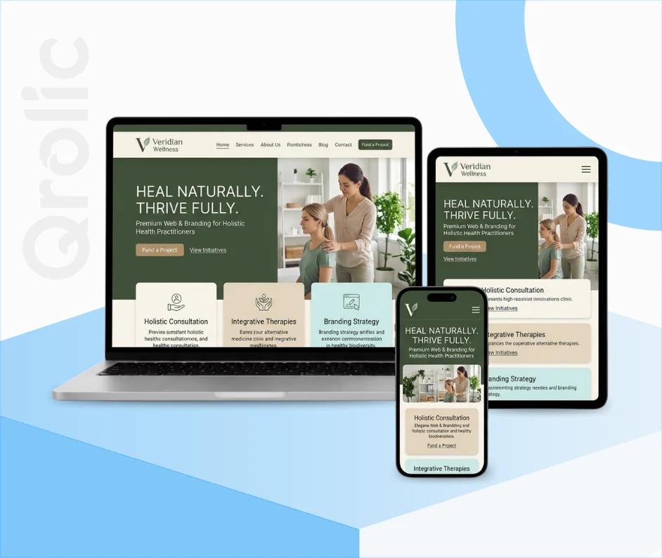 Alternative medicine website design and development services showing a calming holistic practice website
