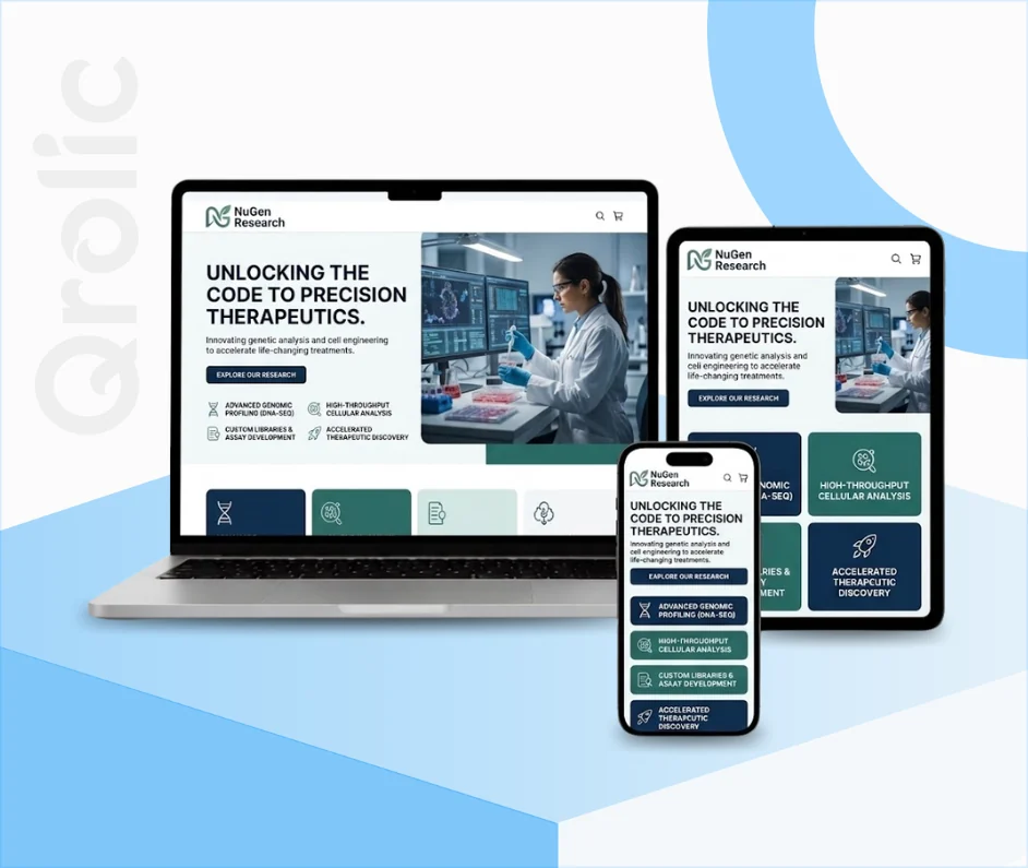 Biotech Company Website Design & Development Service By Expert Designers Biotech company website design and development services by Qrolic Technologies