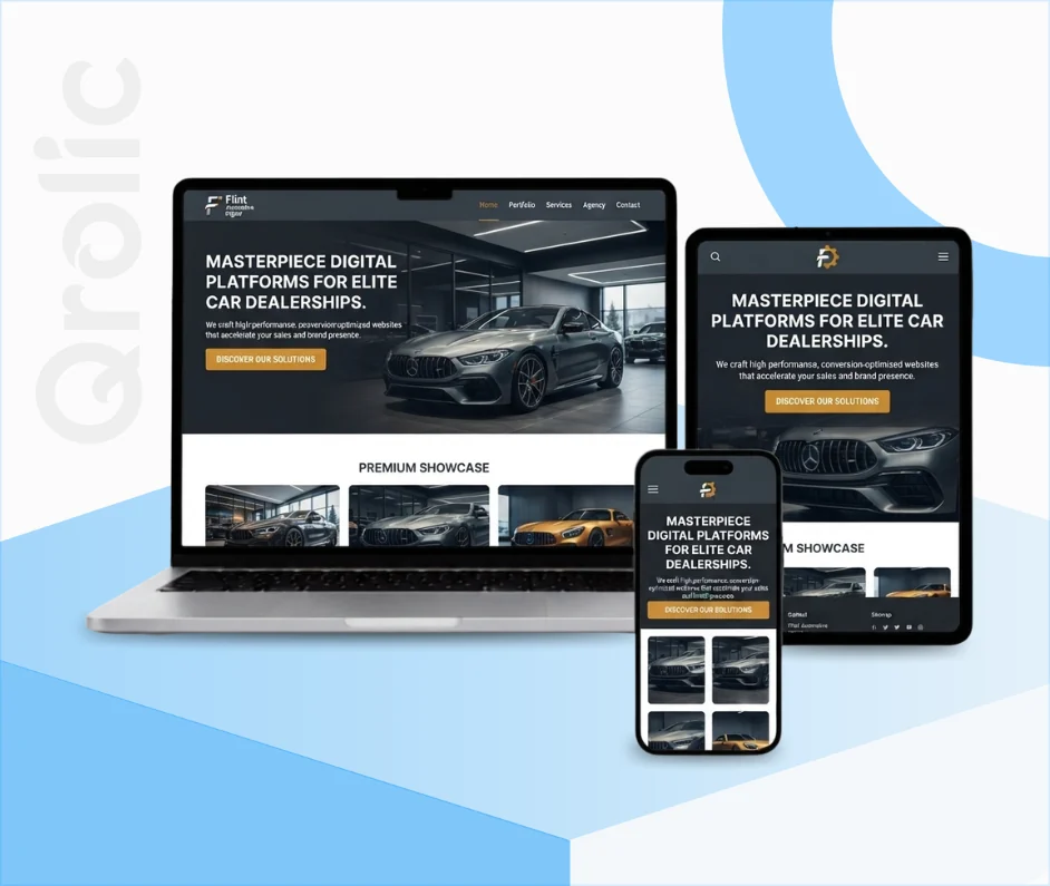 Car Dealership Website Design & Development Service Car dealership website design and development services showing vehicle detail page and inventory system by Qrolic