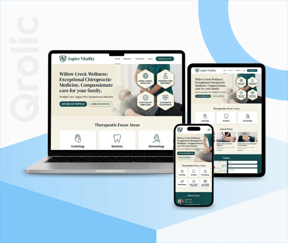 Chiropractor Website Design & Development Service Chiropractor website design and development services shown on desktop and mobile screens