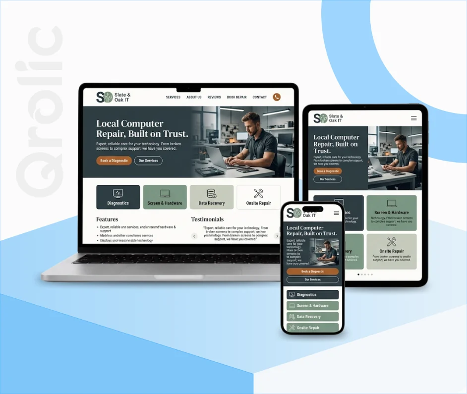 Computer Repair Website Design & Development Service Computer repair website design and development services by Qrolic Technologies