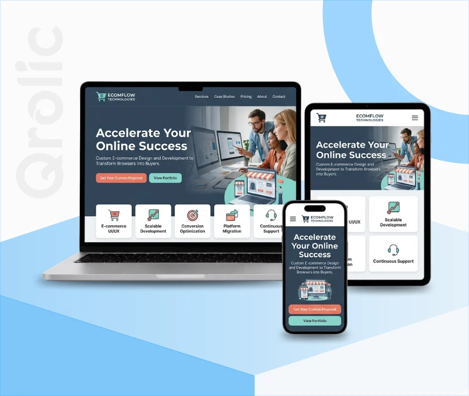 E-commerce website design and development services by Qrolic