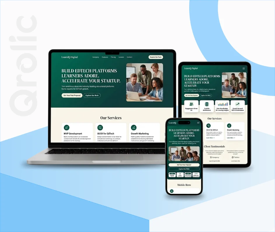 EdTech Startup Website Design & Development Service By Expert Designers EdTech startup website design and development services by Qrolic