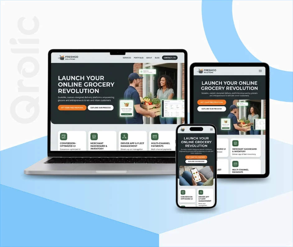 Grocery Delivery Website Design and Development Services Grocery delivery website design and development services by Qrolic