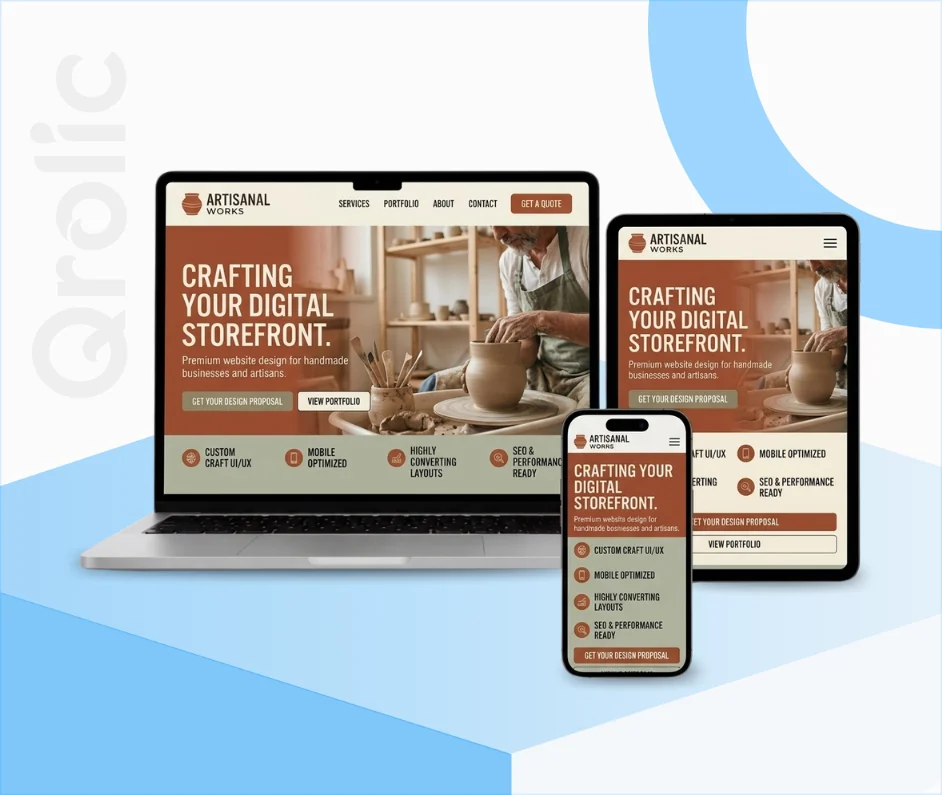 Handmade crafts website design and development services by Qrolic