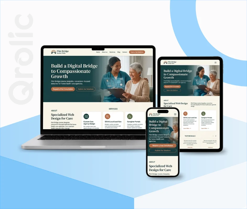 Home Health Care Website Design & Development Service Home health care website design and development services by Qrolic Technologies
