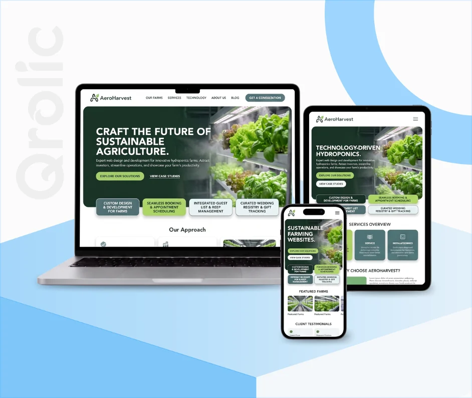 Hydroponics farm website design and development services with online store