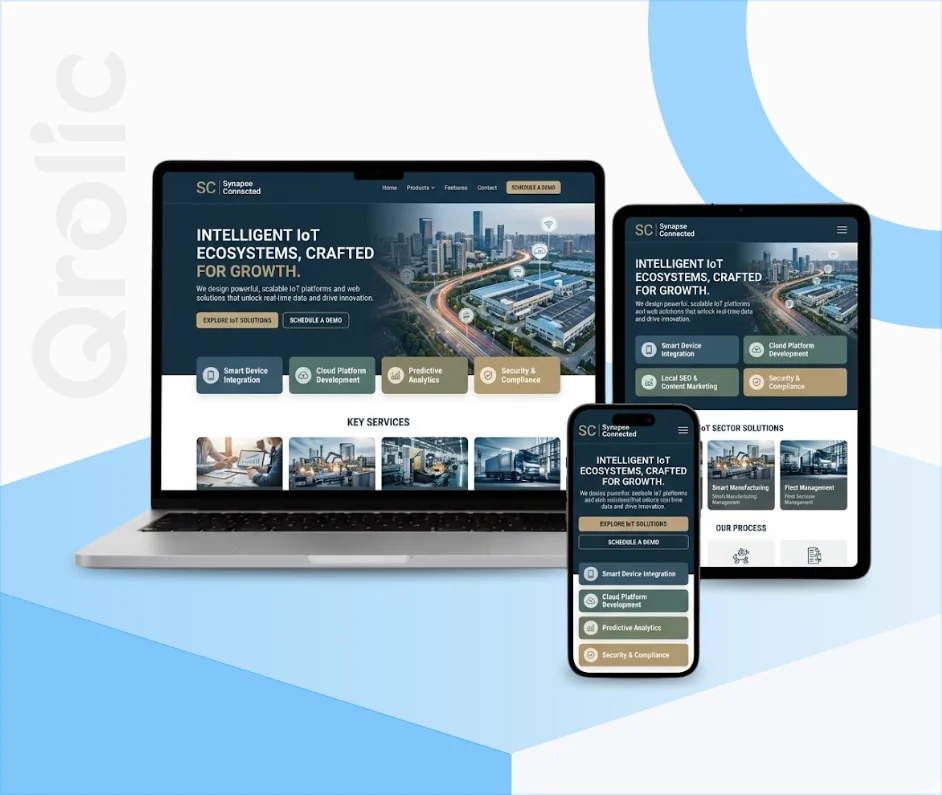 IoT solutions website design and development services with real-time dashboard and secure portal