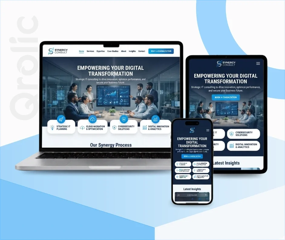 IT Consulting Website Design and Development Service IT consulting website design and development services showcasing lead generation and case study features