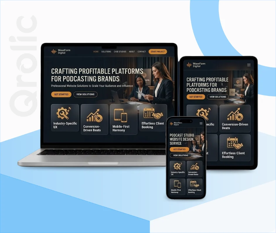 Podcast Studio (Podcaster) Website Design & Development Service By Expert Designers Podcast studio website design and development services with audio player