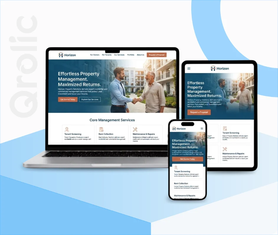 Property Management Website Design and Development Property management website design and development services by Qrolic