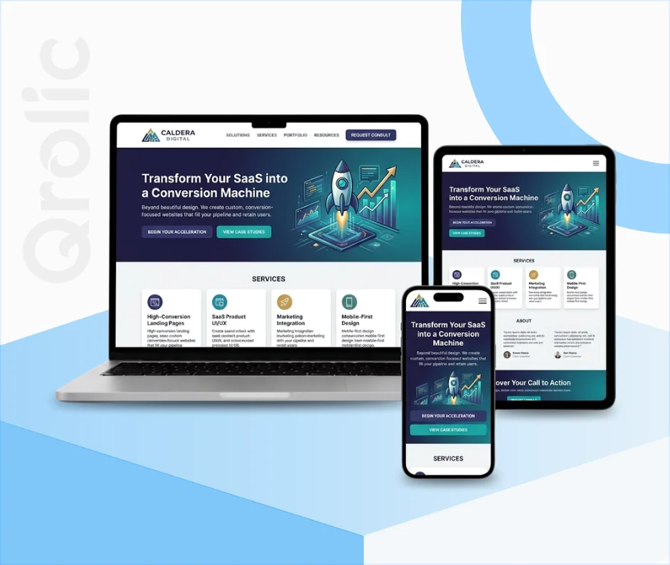 SaaS Business Website Design & Development Service SaaS business website design and development services showcasing an onboarding flow and pricing page layout