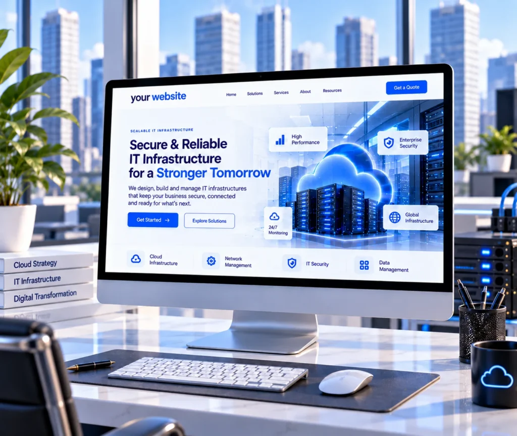 Security Company Website Design & Development Service Security company website design showing a custom WordPress website with clear service pages and easy content management