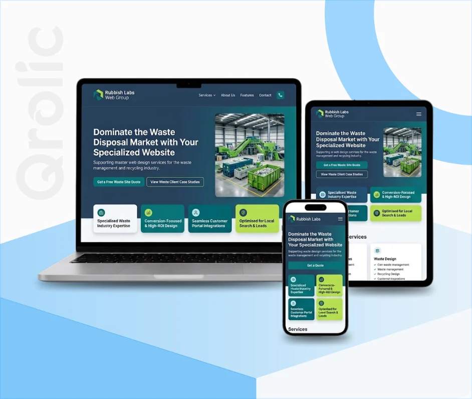 Waste management website design and development services by Qrolic