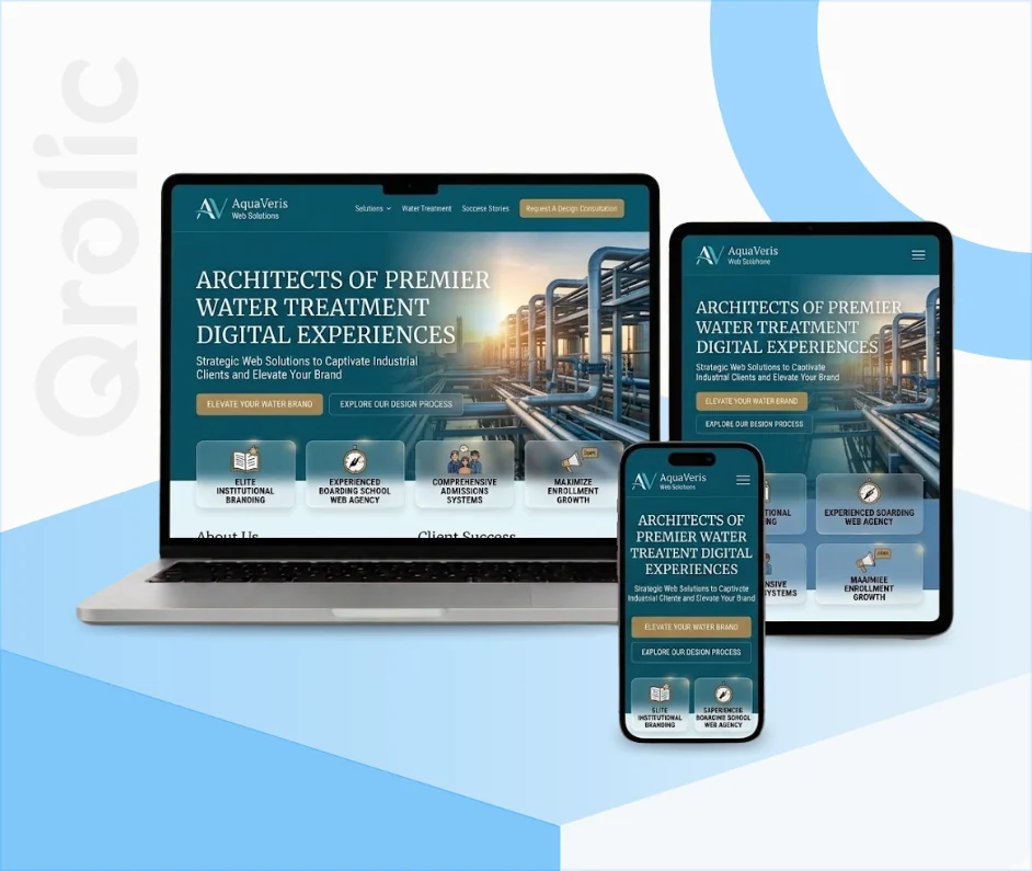 Water treatment company website design and development services by Qrolic