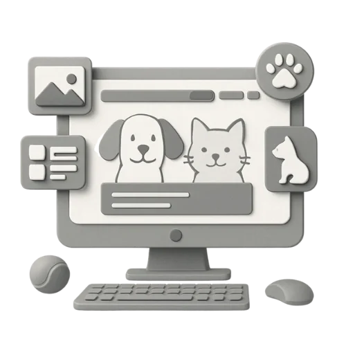 Pet Sitter Website Design Service Pet sitter website design examples on a laptop screen
