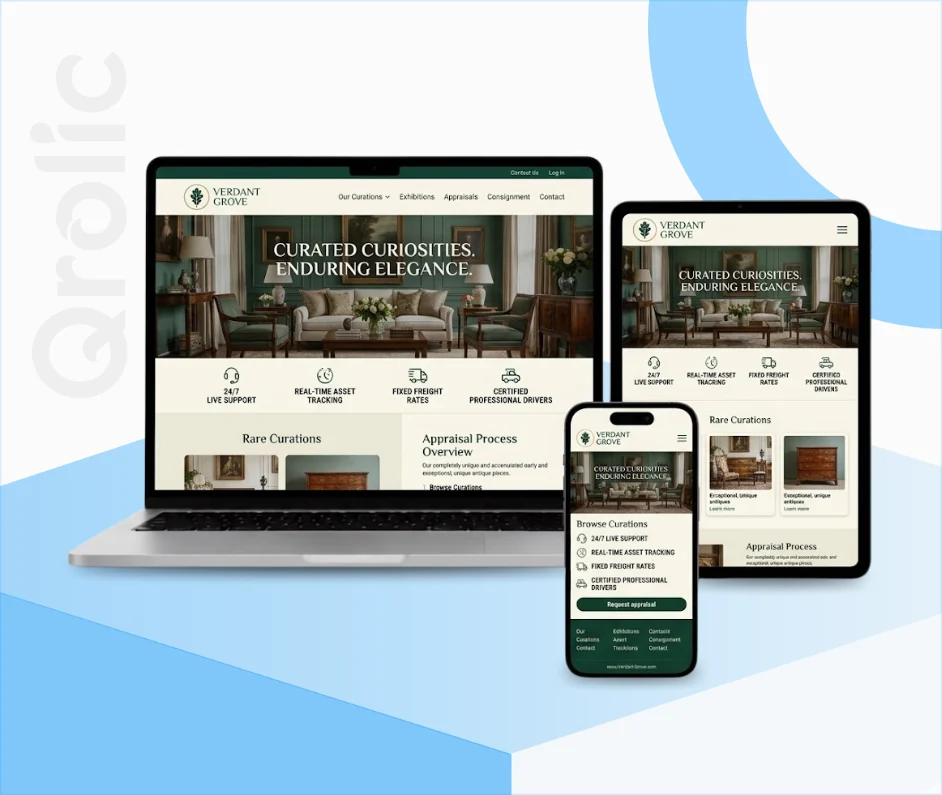 Antique Store Website Design & Development Service Antique store website design and development services by Qrolic