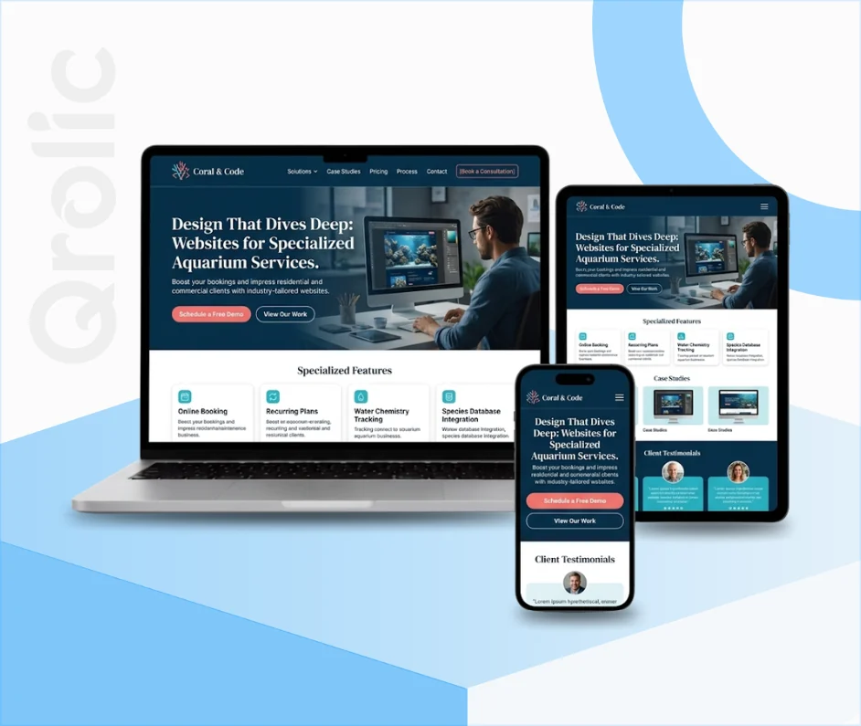 Aquarium Maintenance Website Design Service Aquarium maintenance website design and development services with booking and gallery features