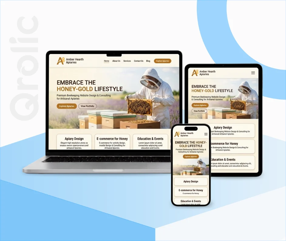 Beekeeper Website Design and Development Services Beekeeper website design and development services showing an online honey store and apiary gallery