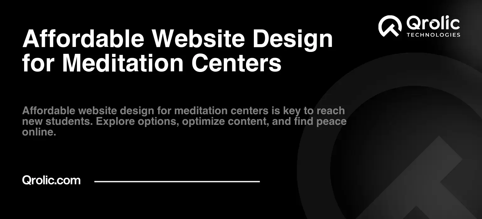 Affordable Website Design for Meditation Centers