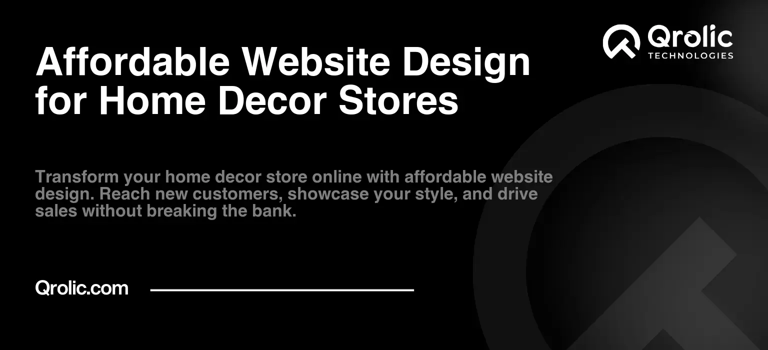 Affordable Website Design for Home Decor Stores