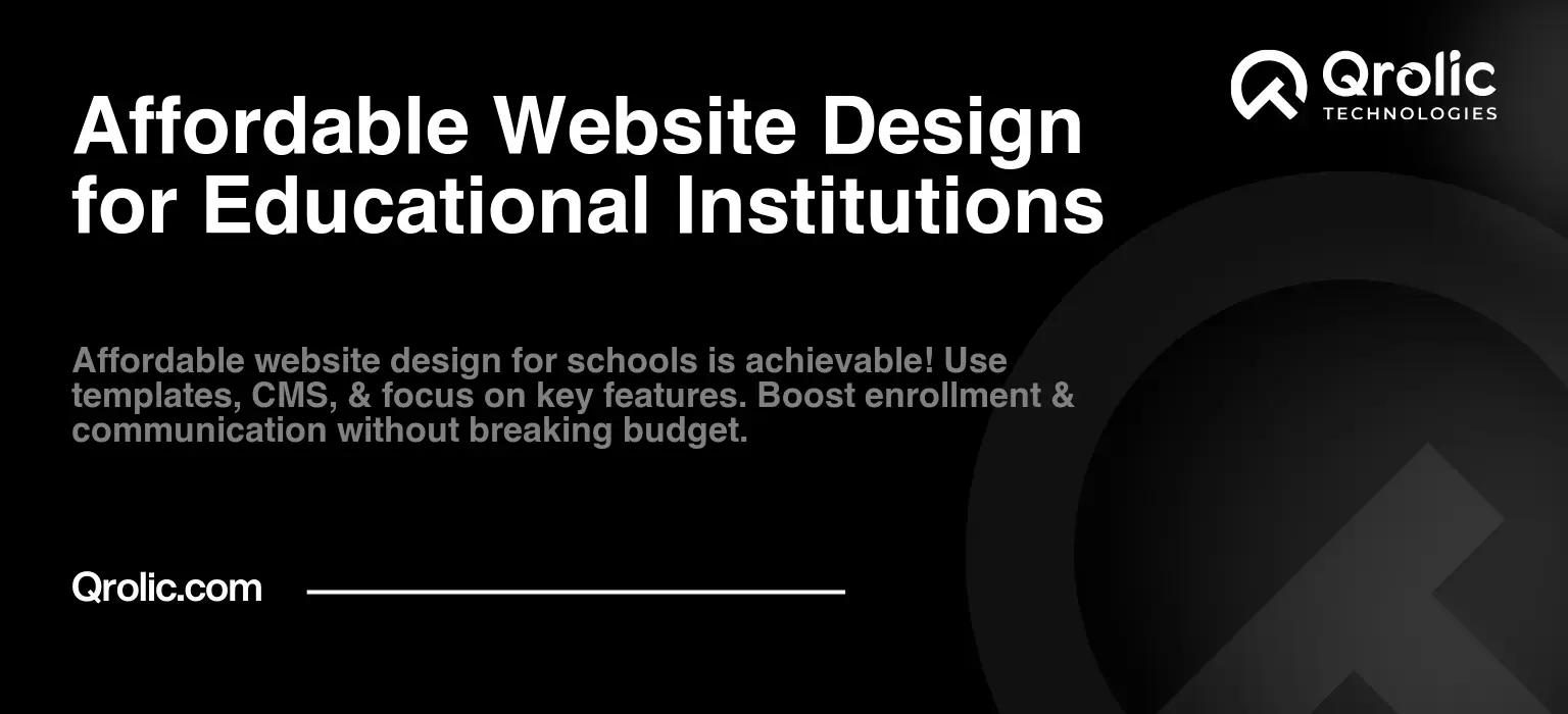 Affordable Website Design for Educational Institutions