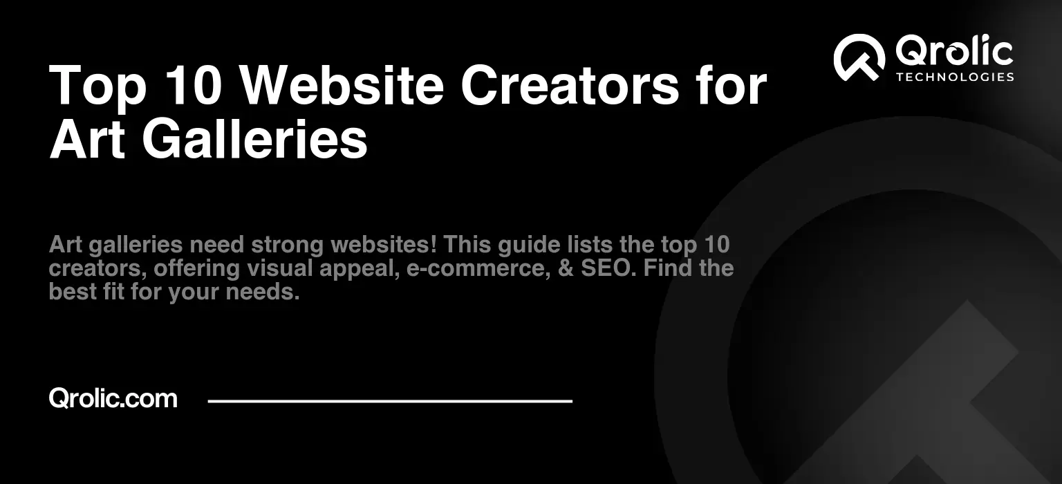 Top 10 Website Creators for Art Galleries