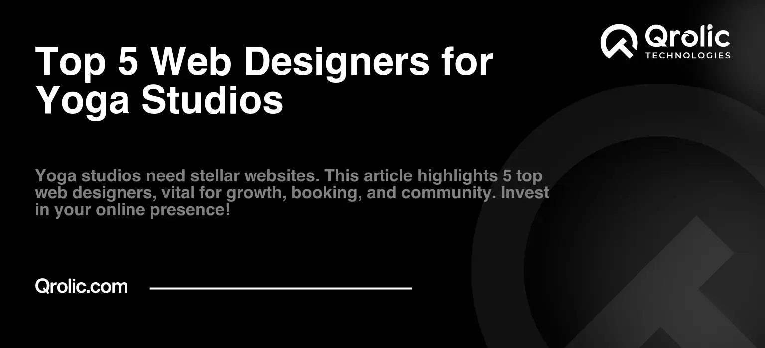 Top 5 Web Designers for Yoga Studios