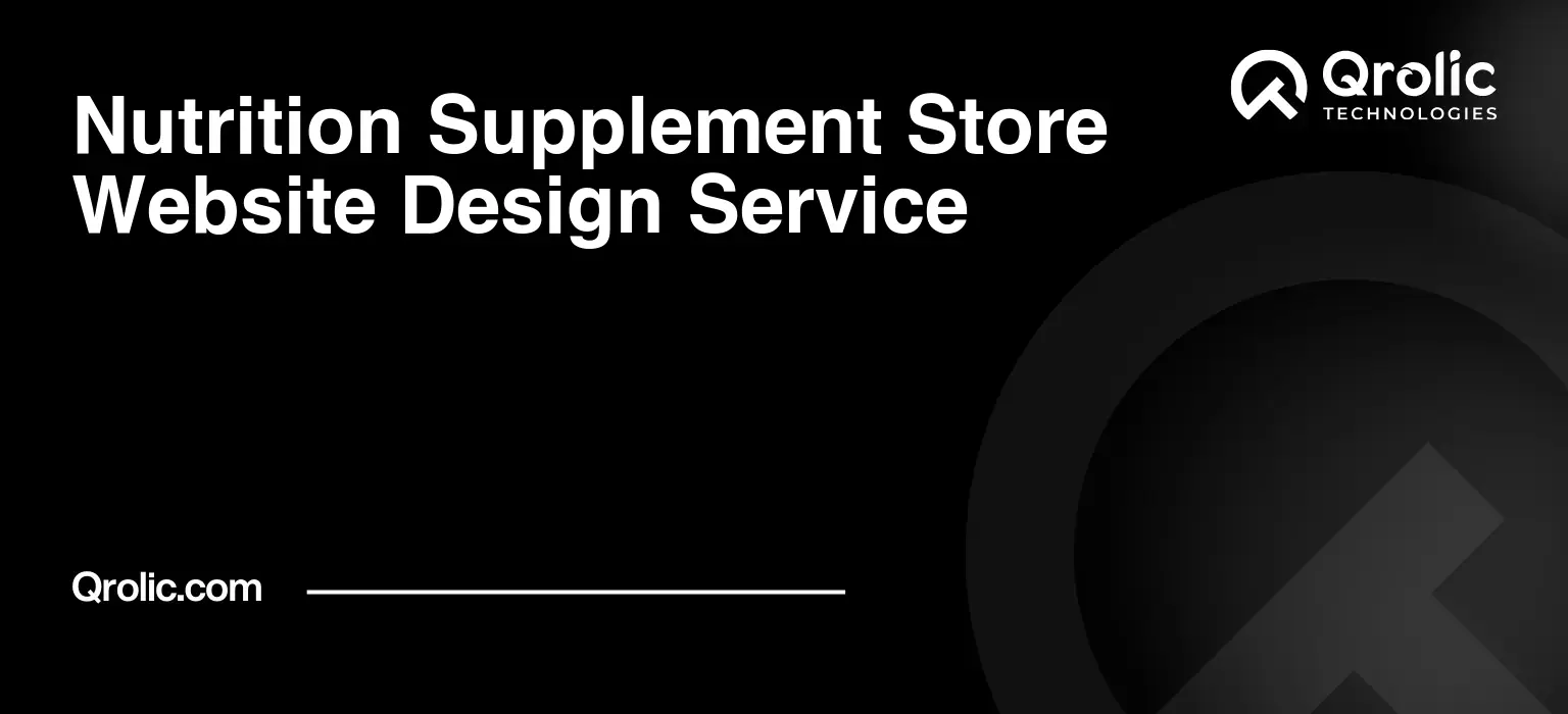 Nutrition Supplement Store Website Design Service Nutrition Supplement Store Website