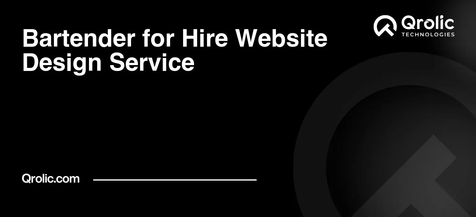 Bartender for Hire Website Design