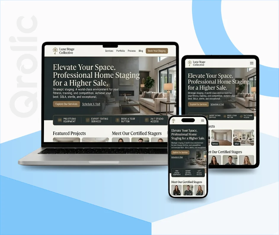 Home staging website design and development services by Qrolic