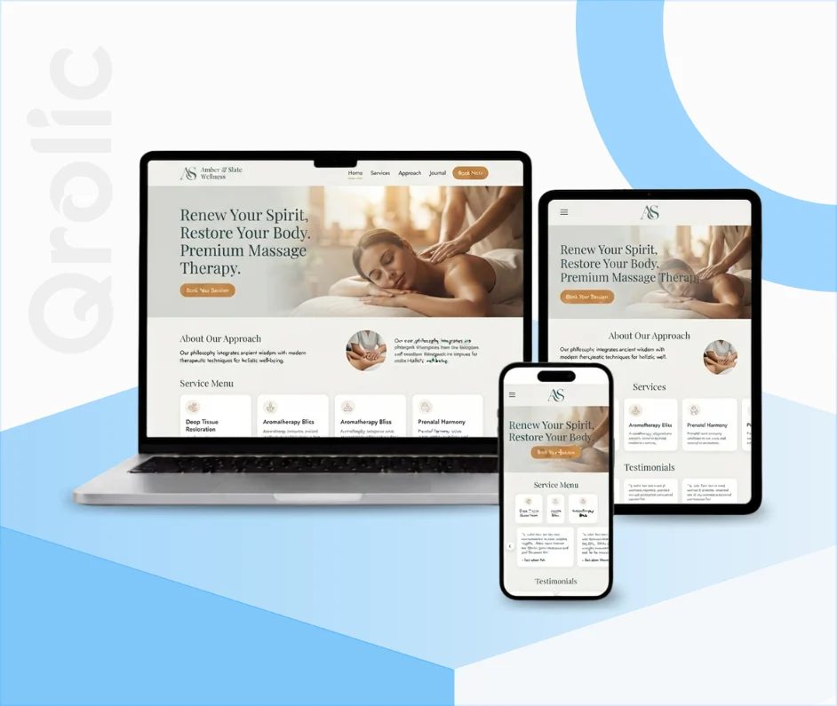 Massage Therapist Website Design and Development Massage therapist website design and development services hero image