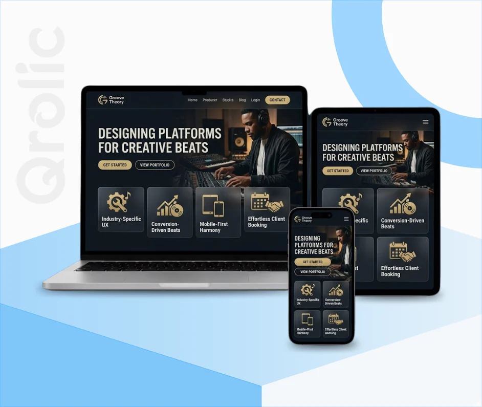 Music Producer Website Design & Development Service Music producer website design and development services by Qrolic